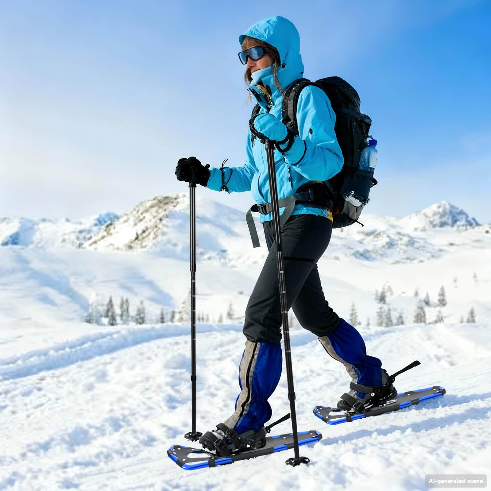 3 in 1 Schneeschuhe Silber und Schwarz 53,5 x 21 cm