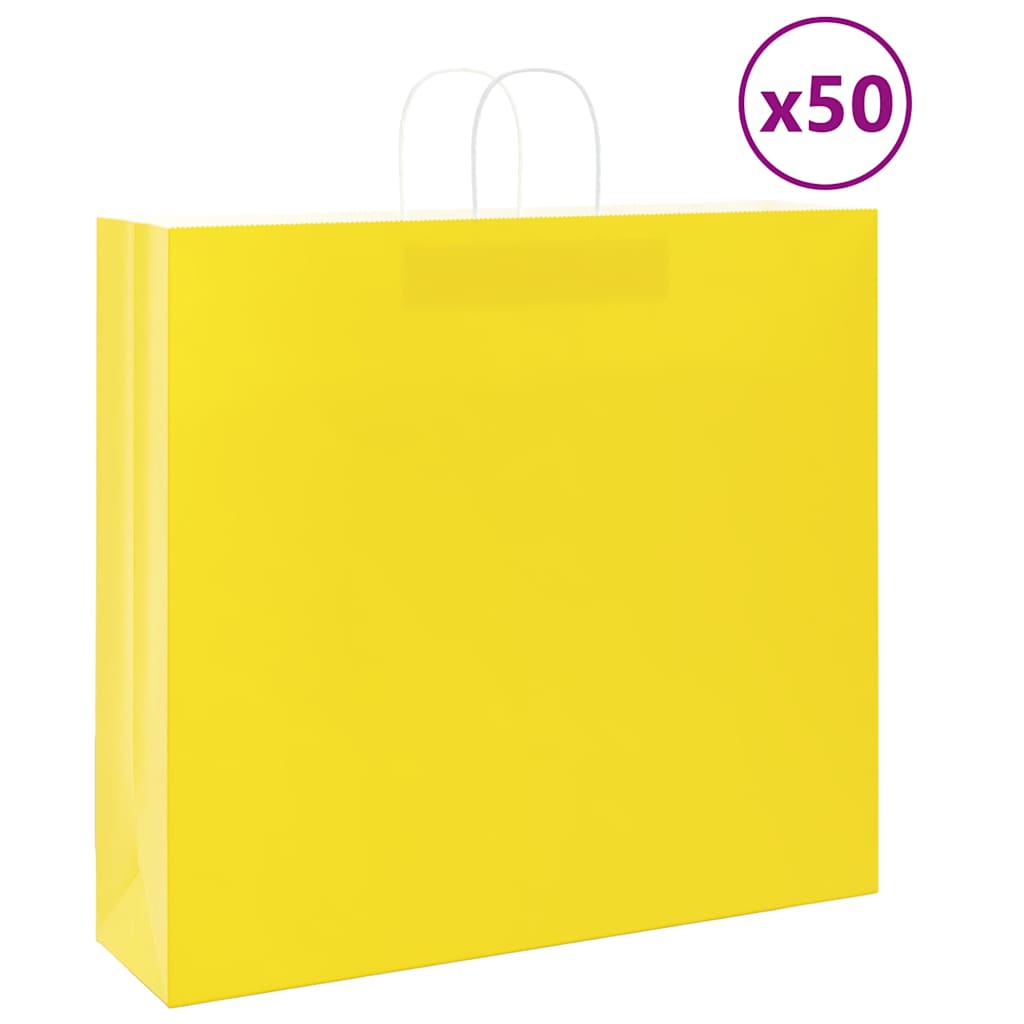 Papiertragetaschen 50 Stk. mit Henkeln Braun 21x11x36 cm