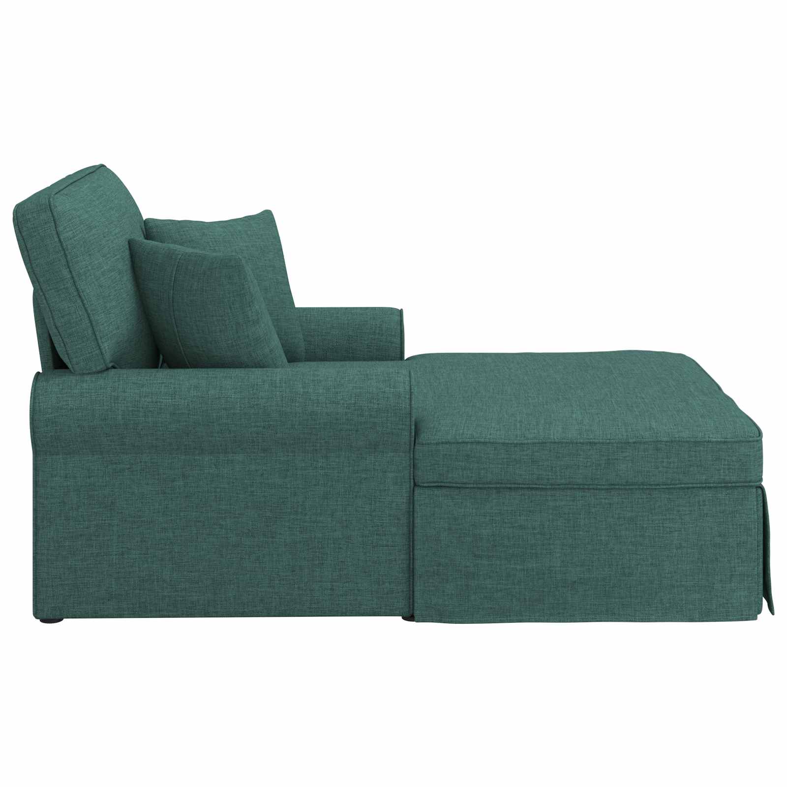 Chaise Lounge mit Rock mit Kissen 3 pcs Hellgrau Stoff
