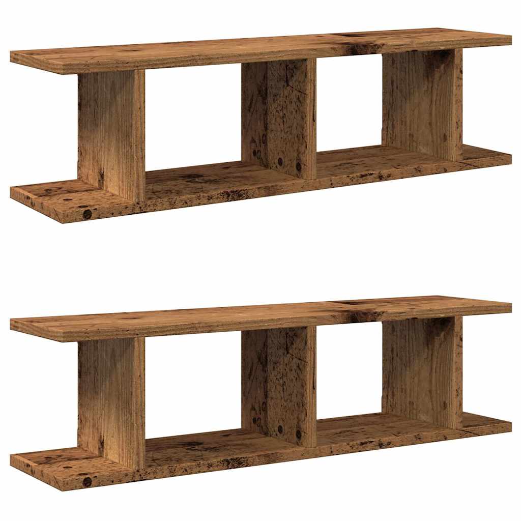 Wandregale 2 Stk. Weiß 75x18x20 cm Holzwerkstoff