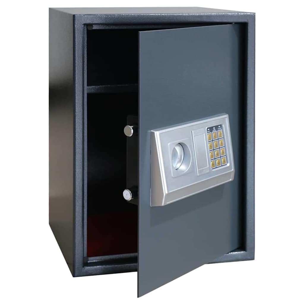 Digitaler Safe mit Schloss Dunkelgrau 23 x 17 x 17 cm Stahl