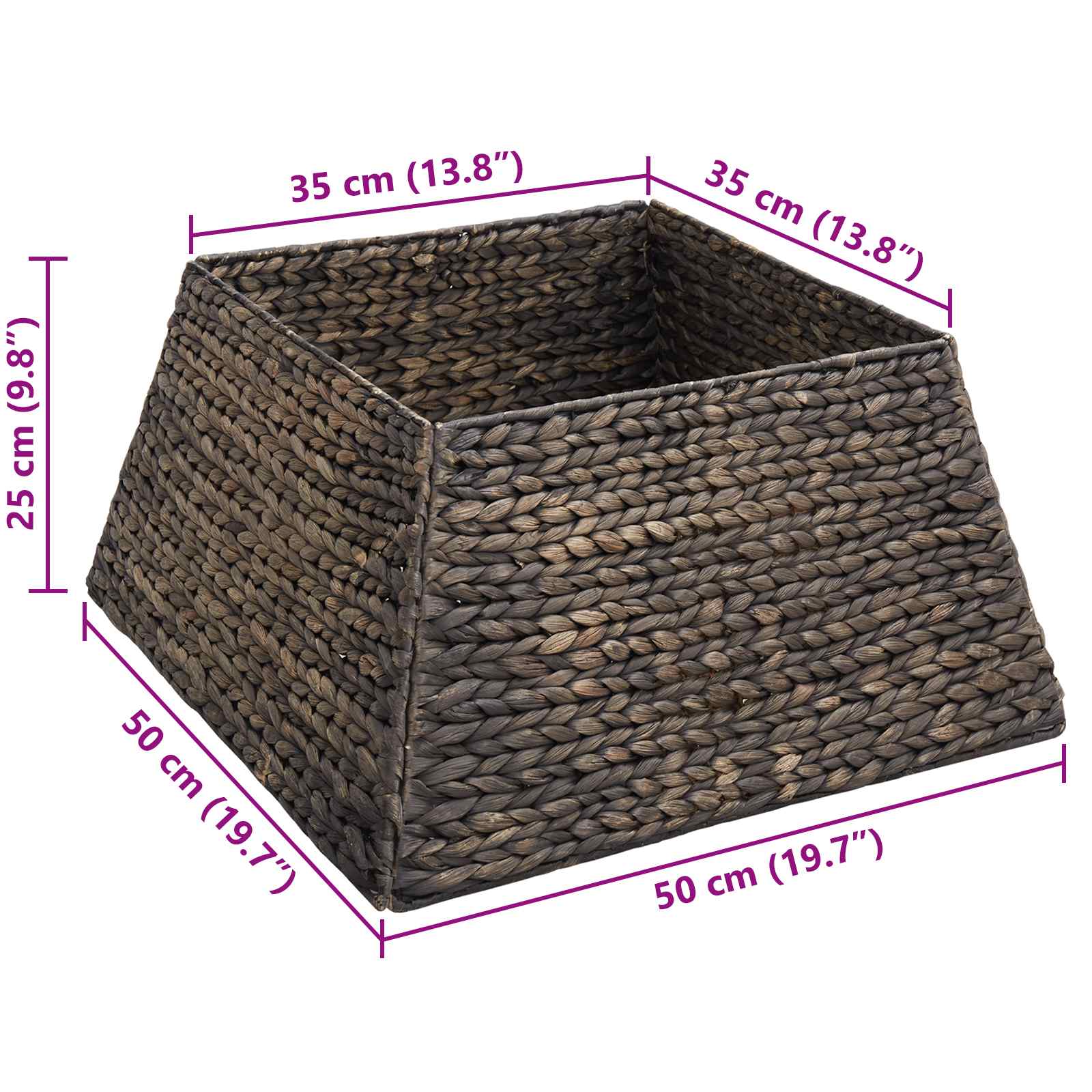 Weihnachtsbaumkragen Braun 70 x 70 x 28 cm Wasserhyazinthe