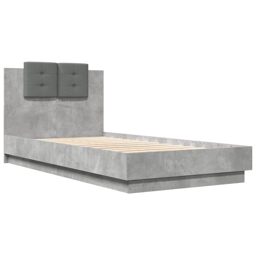 Bettgestell mit Kopfteil Grau Sonoma 180x200 cm Holzwerkstoff