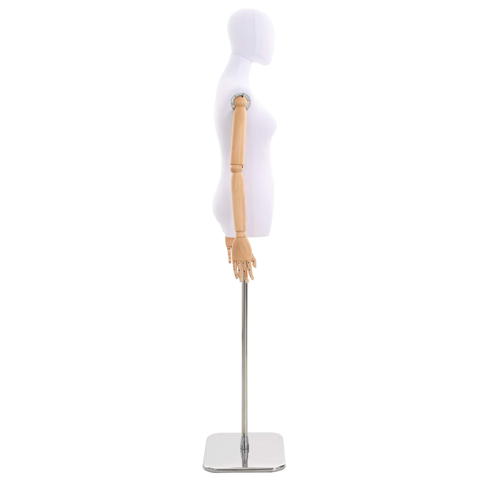 Verstellbare Mannequin 165-213 cm mit Fuß Weiblich PP Weiß
