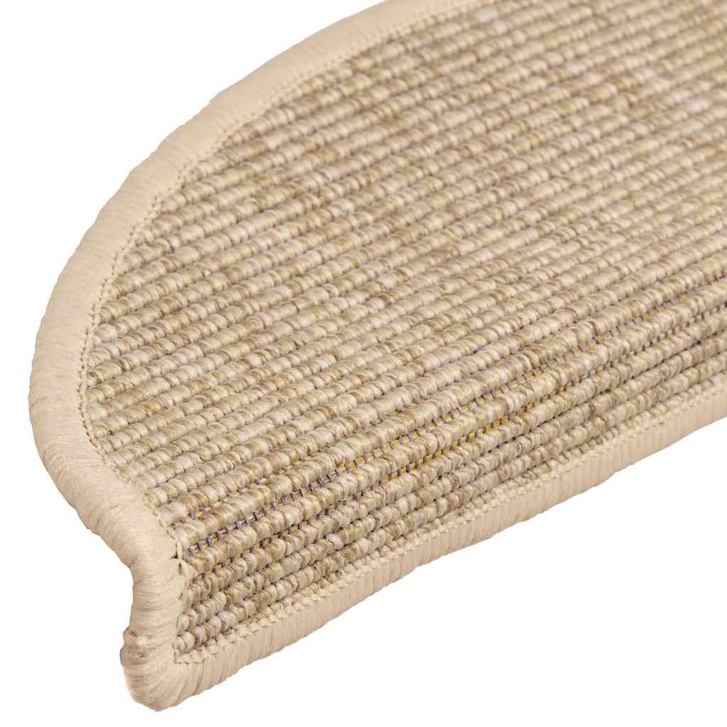Stufenmatten 15 Stk. 56x17x3 cm Beige und Grau Halbrund