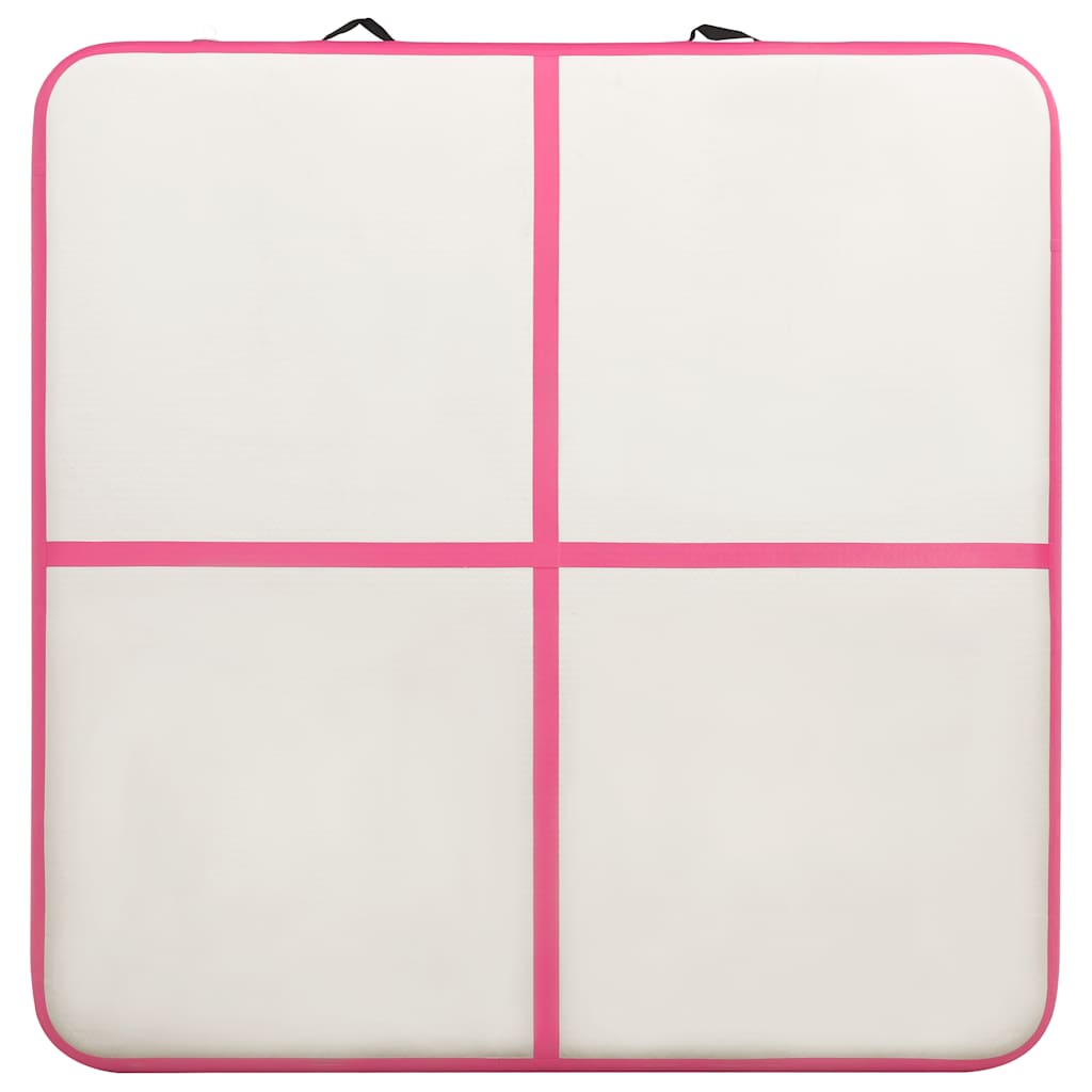 Aufblasbare Gymnastikmatte mit Pumpe 300×100×10 cm PVC Rosa