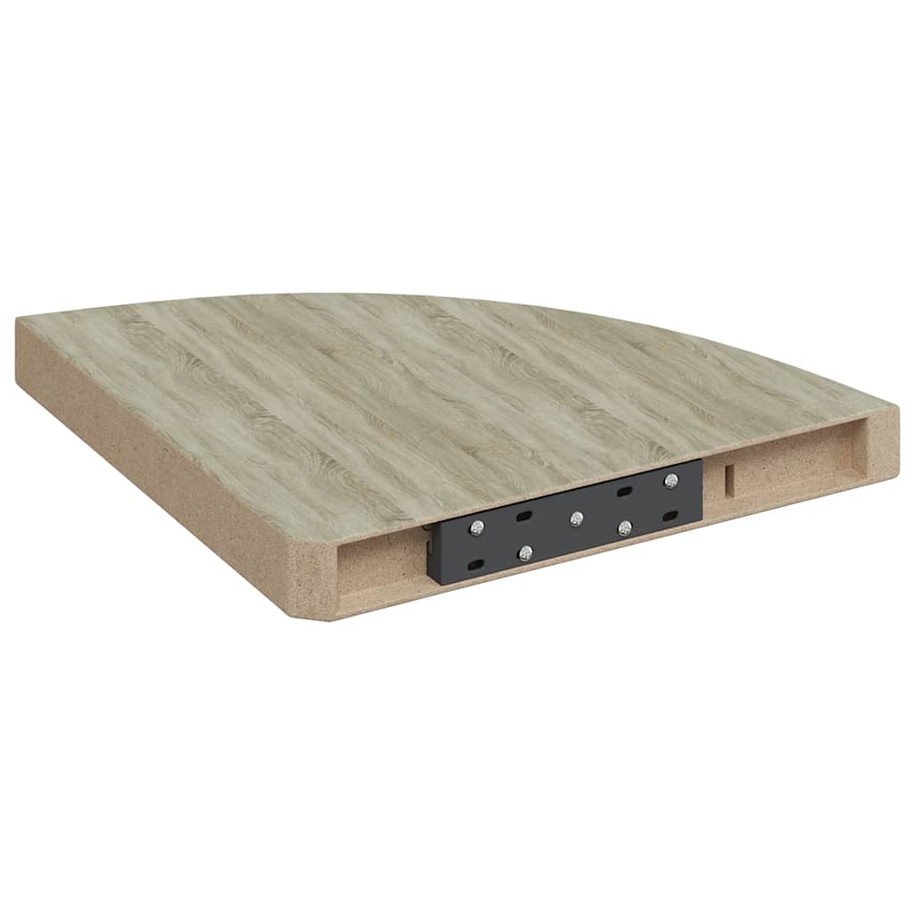 Schwebende Eckregale 2 Stk. Hochglanz-Weiß 25x25x3,8 cm MDF