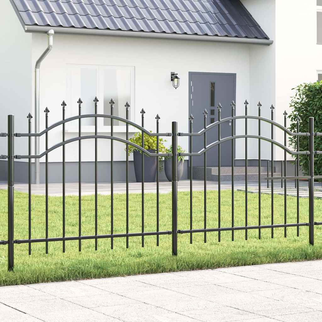 Gartenzaun Woerden mit Speerspitze Schwarz 240 x 75 cm Stahl