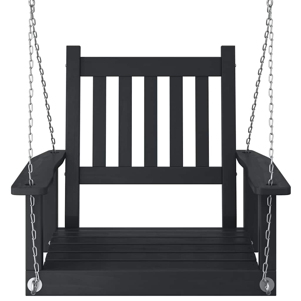Garten-Hängestuhl mit Metallketten Braun Massivholz Tanne