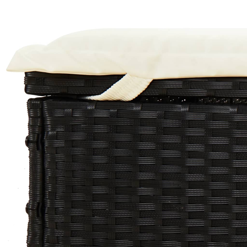 2-Personen-Sonnenliege mit Dach Braun 211x112x140 Poly Rattan