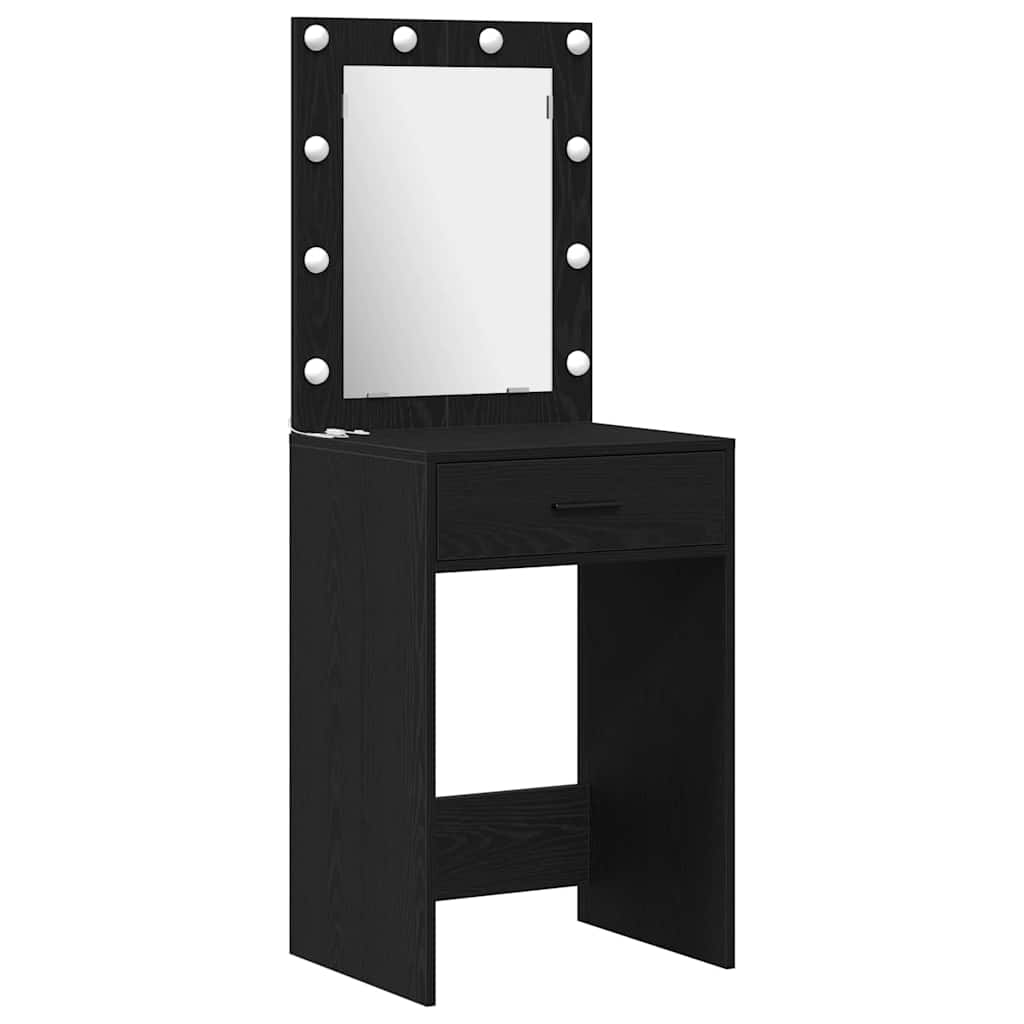 Schminktischset mit LED mit Schubladen 3 pcs Weiß Holzwerkstoff