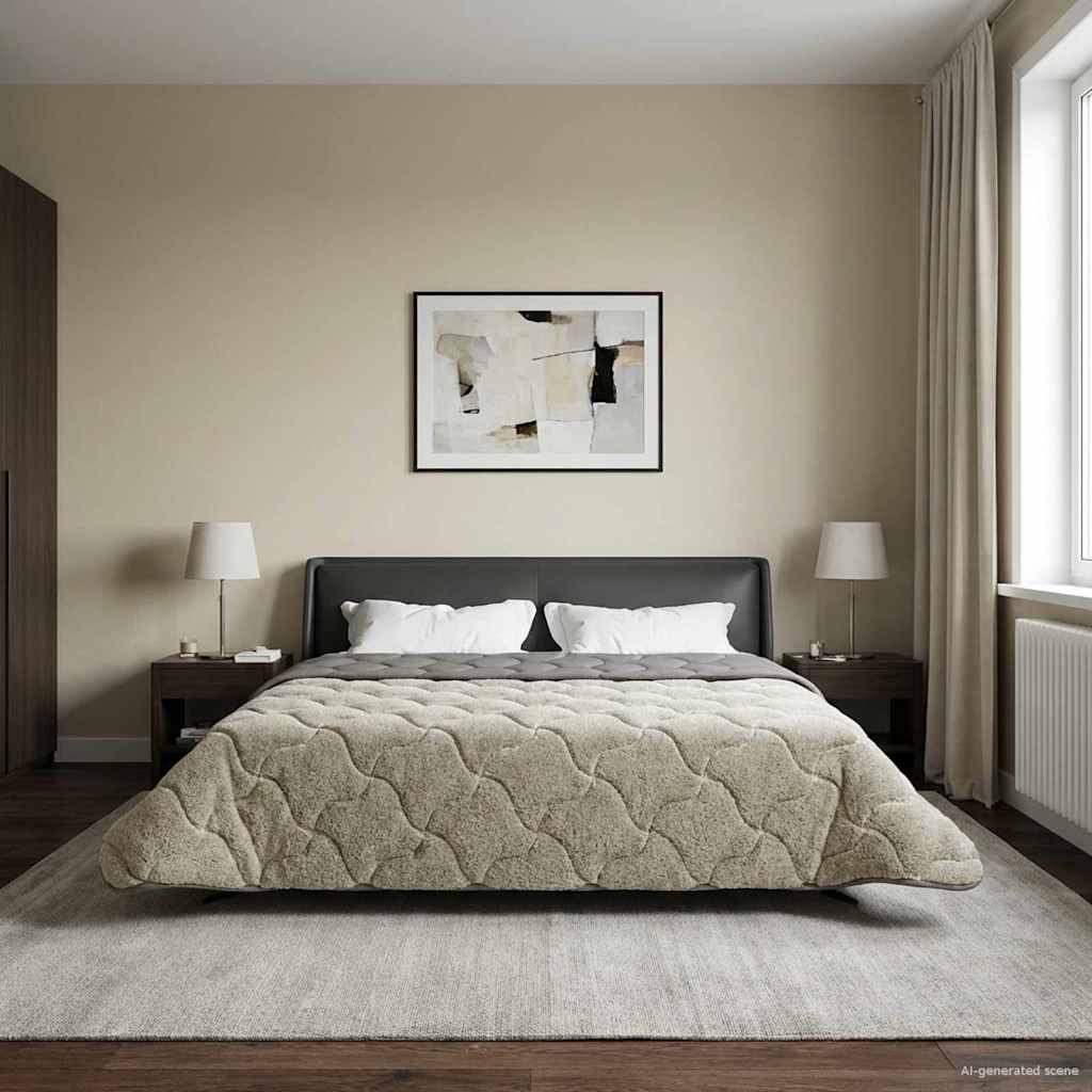 Winterbettdecke Gepolstert Anthrazit 135 x 200 cm