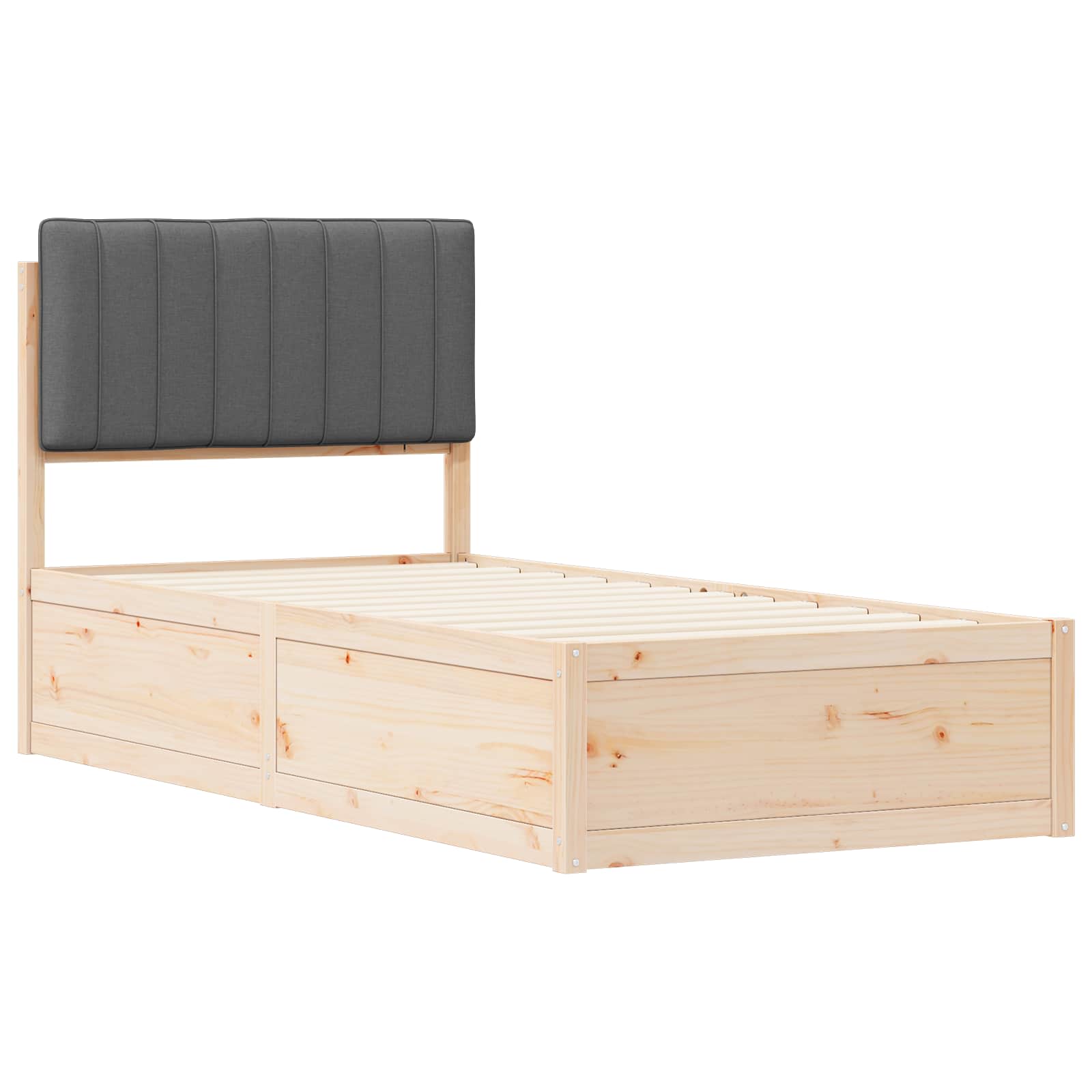 Bettgestell mit gepolstertem Kopfteil Hellgrau 200 x 200 cm
