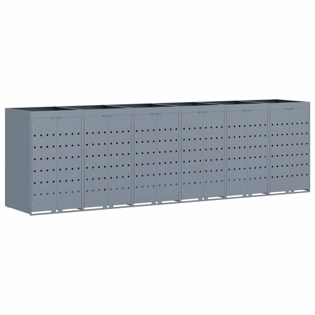 Mülltonnenbox für 2 Tonnen Schwarz 138x79x117 cm Stahl