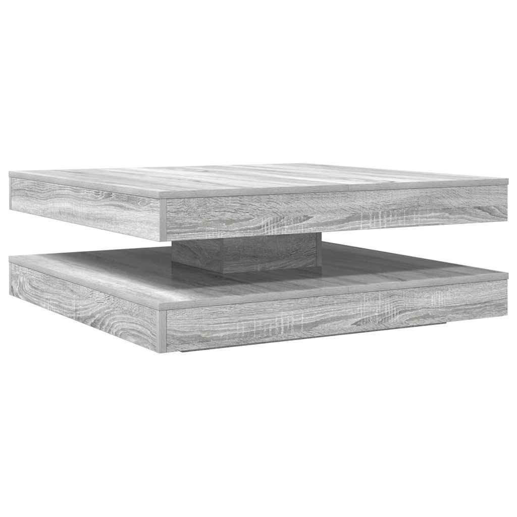Couchtisch 360-Grad Drehbar Weiß 90x90x34,5 cm