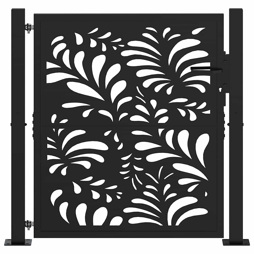 Gartentor Schwarz 100x100 cm Stahl Lichtdesign