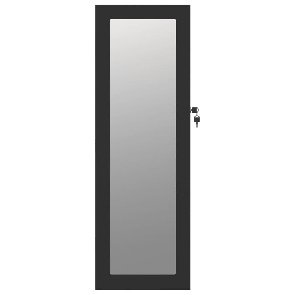 Schmuckschrank mit Spiegel Wandmontage Weiß 30x8,5x90 cm