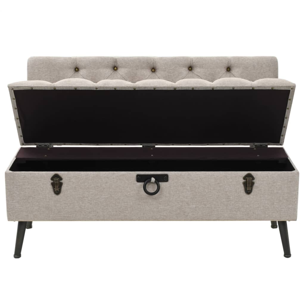 Sitzbank mit Stauraum und Rückenlehne 110cm Schwarz Kunstleder