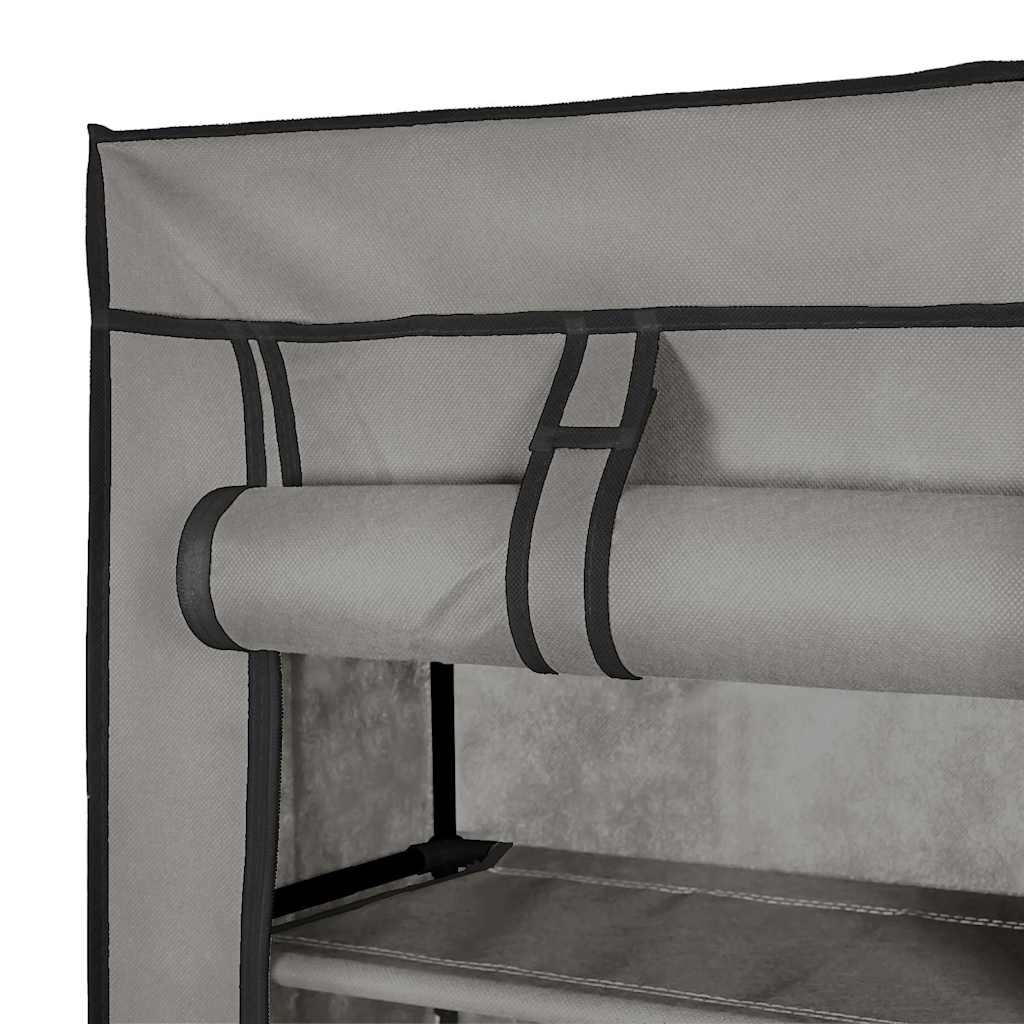 Schuhschrank mit Abdeckung Cremeweiß 57 x 29 x 162 cm Stoff