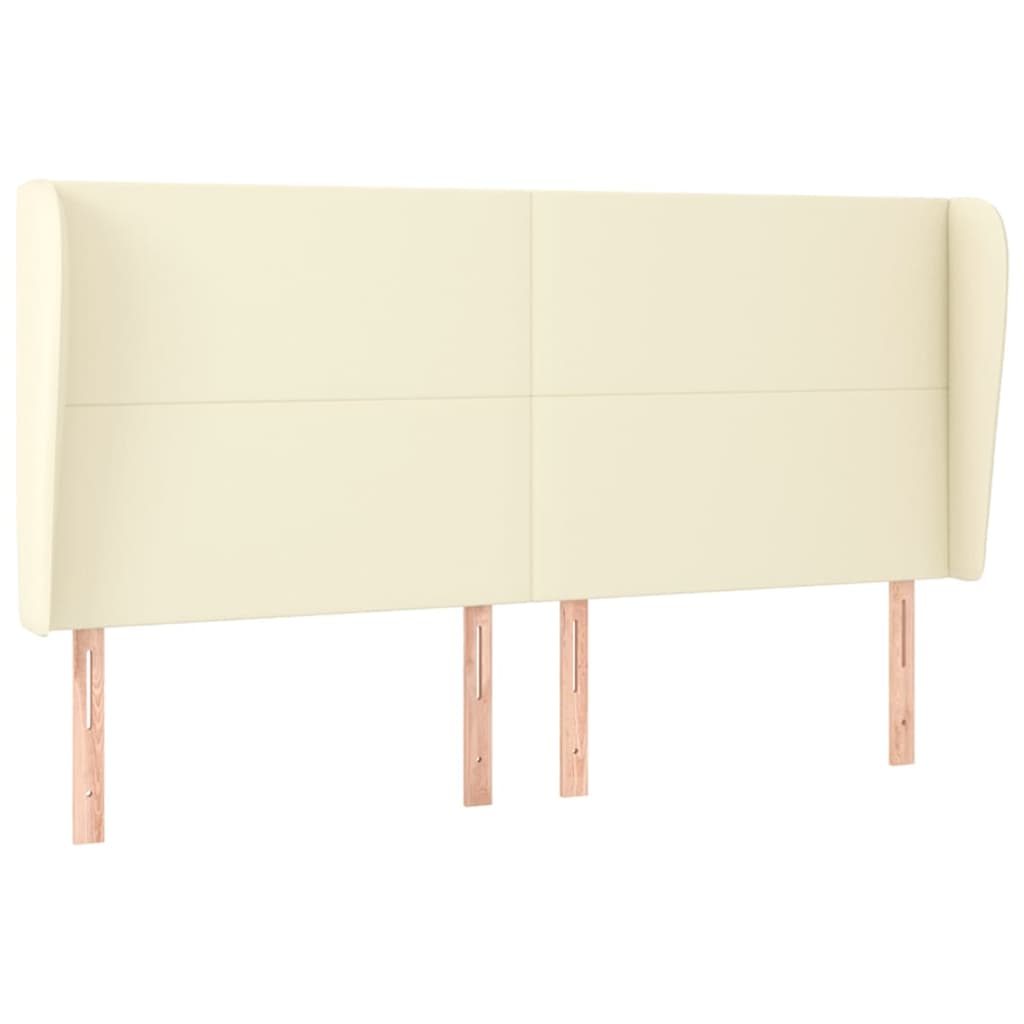 Kopfteil mit Ohren Creme 83x23x78/88 cm Kunstleder