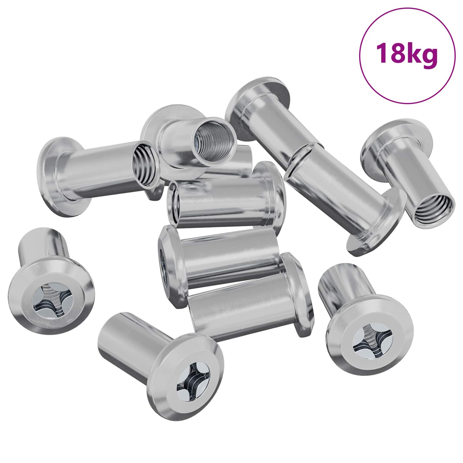 Sicherungsmutter 2 pcs Nickel M6 x 15 mm Stahl