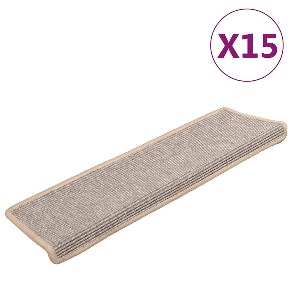 Stufenmatten 15 Stk. 65x21x4 cm Dunkelbeige Rechteckiger Rand
