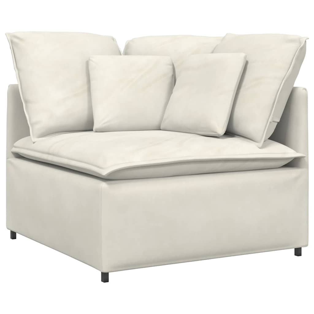 Modulares Sofa Endmodul mit Armlehne Kissen Blau 100 cm