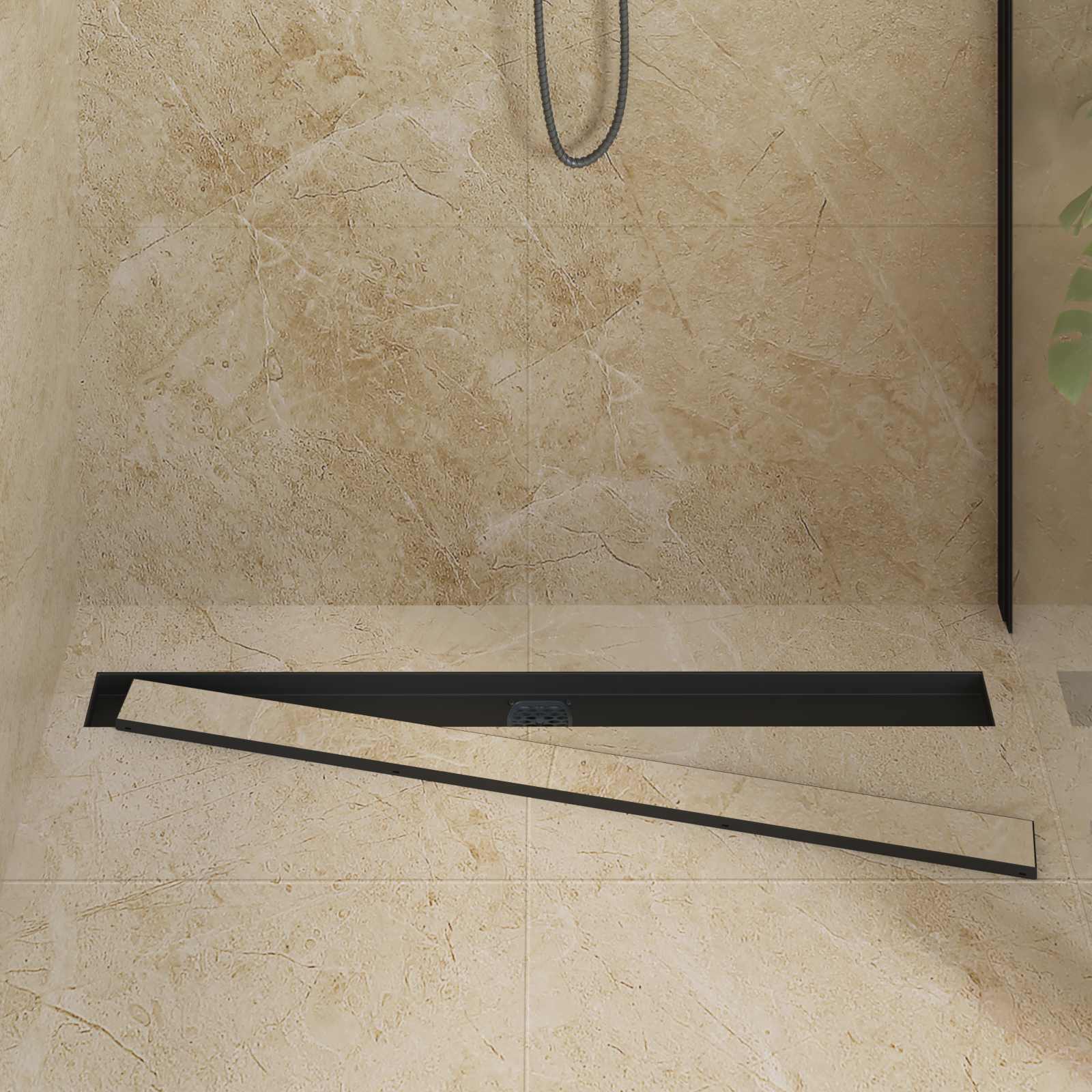 Duschablauf 2-in-1 mit 360° Siphon Silber 54 x 11 x 9,5 cm