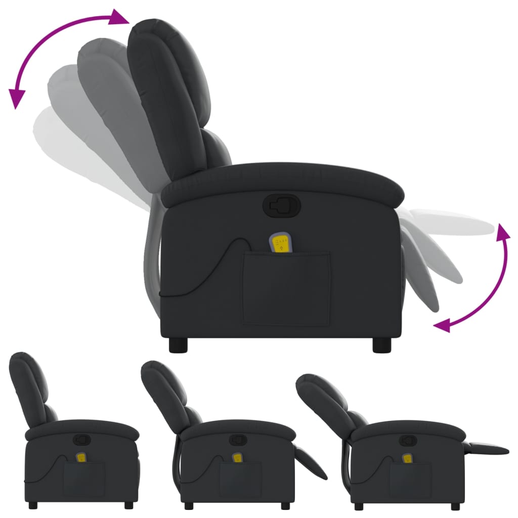 Relaxsessel Echtleder Schwarz
