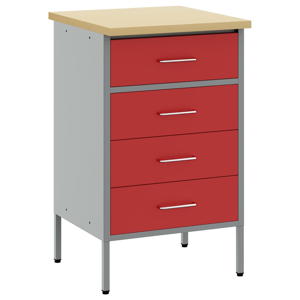 Werkbank mit Schubladen Schwarz und Grau 50 x 55 x 85 cm
