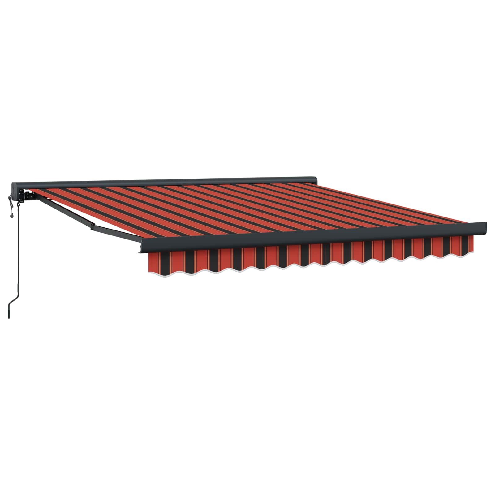 Markise Einziehbar Blau und Weiß 4x3 m Stoff und Aluminium