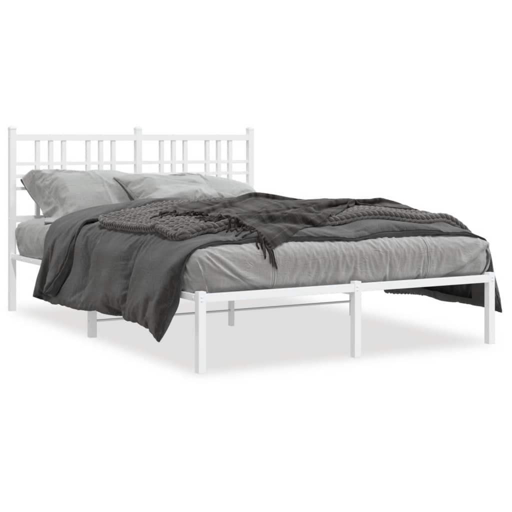 Bettgestell mit Kopf- und Fußteil Metall Schwarz 90x200 cm