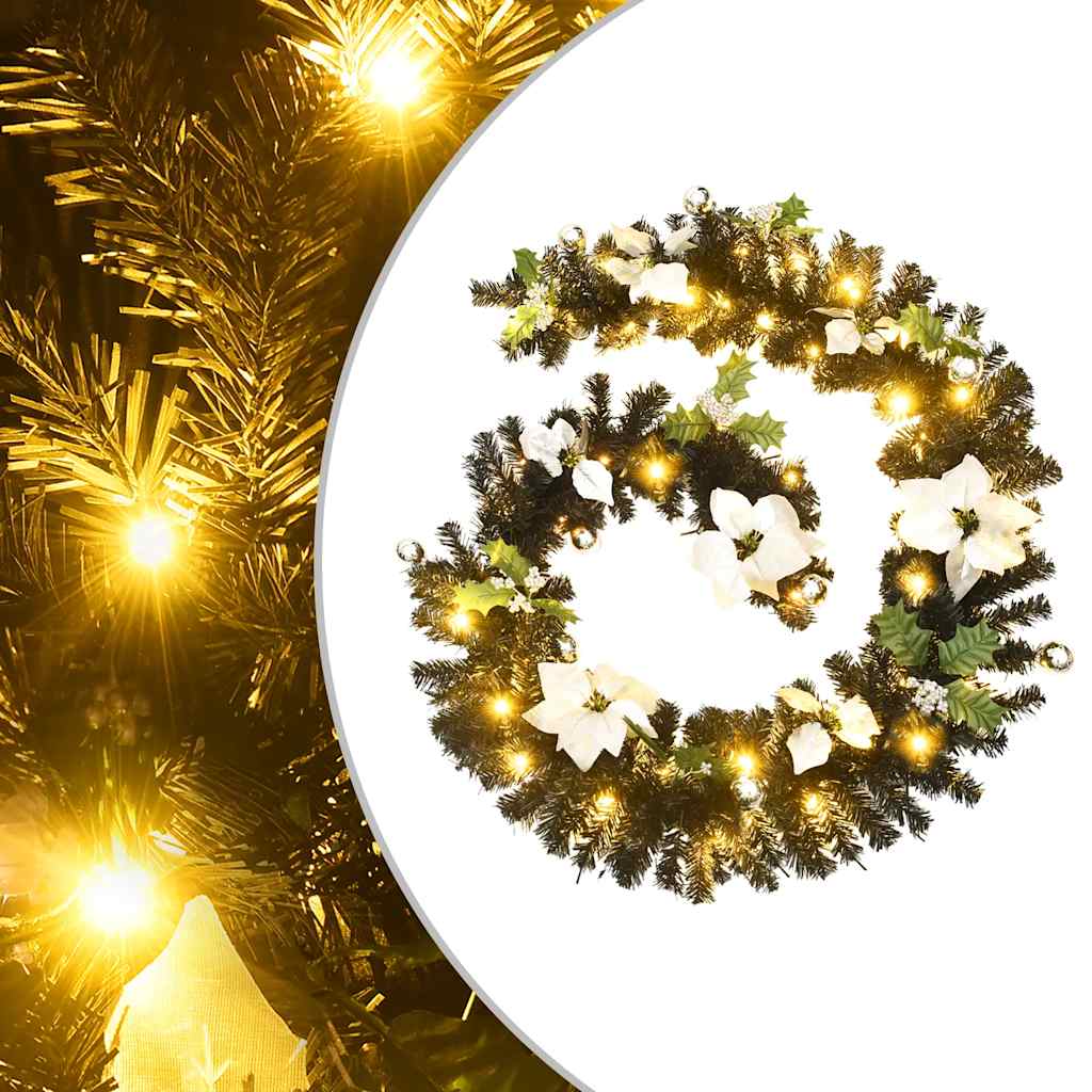 Weihnachtsgirlande mit LED-Lichtern Grün 2,7 m PVC