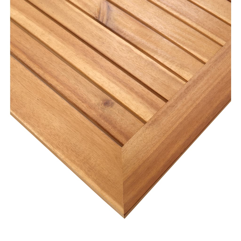 Garten-Esstisch 140x80x75 cm Massivholz Teak und Edelstahl