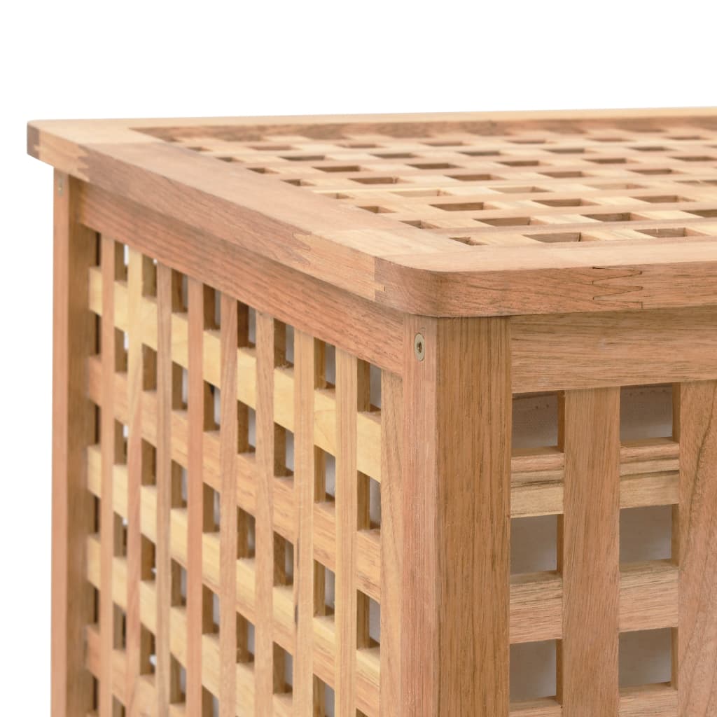 Wäschekorb 39x39x65 cm Massivholz Walnussholz