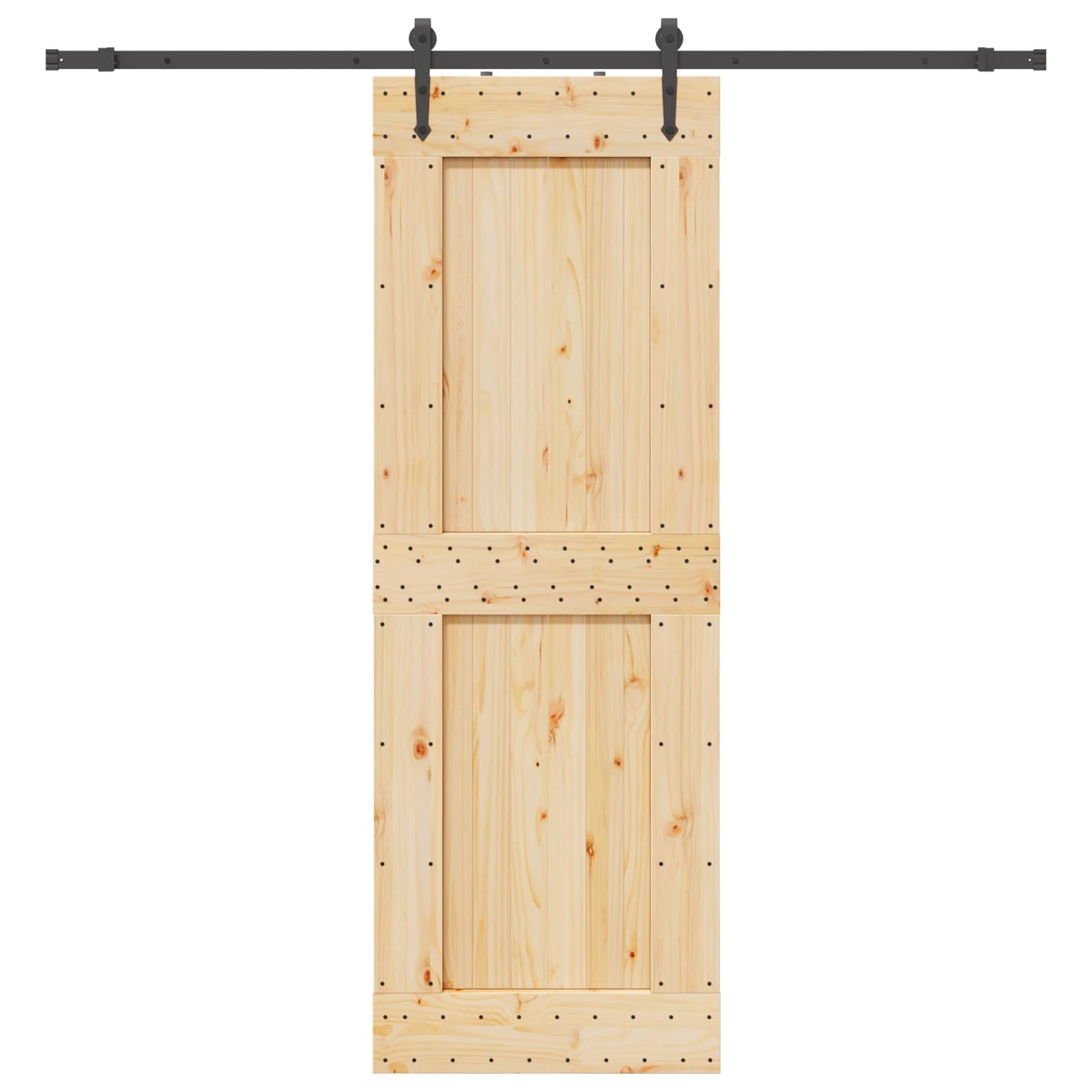 Schiebetür NARVIK Natürlich und Schwarz 70 x 210 cm (152,5 cm)