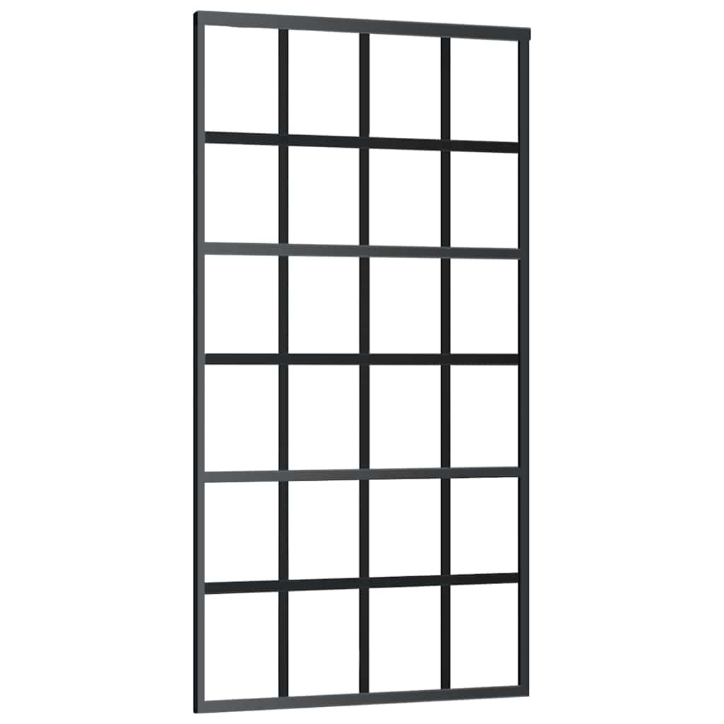 Schiebetür mit Beschlag 76x205 cm ESG-Glas & Aluminium