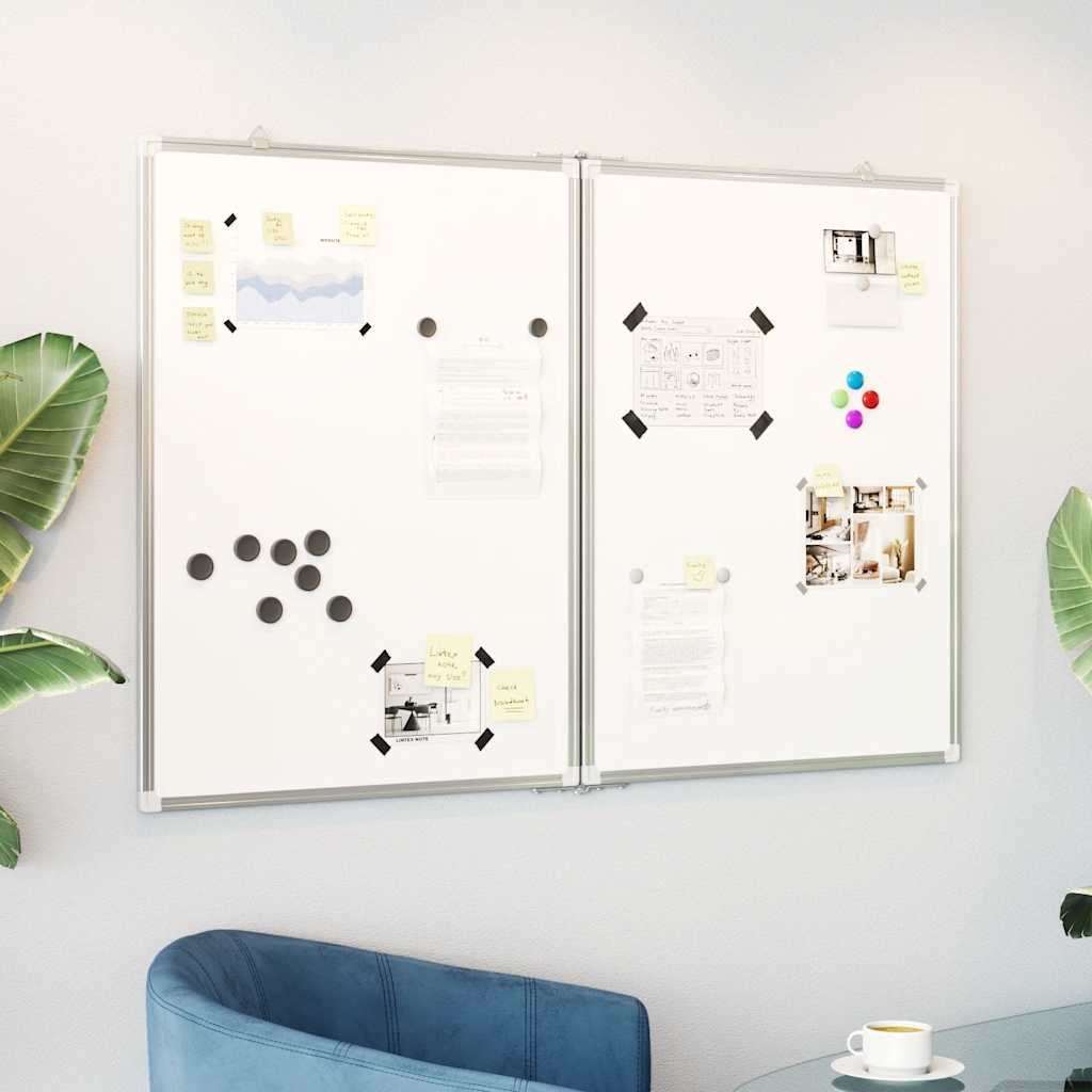 Magnetisches Whiteboard Klappbar 80x80x1,7 cm Aluminium
