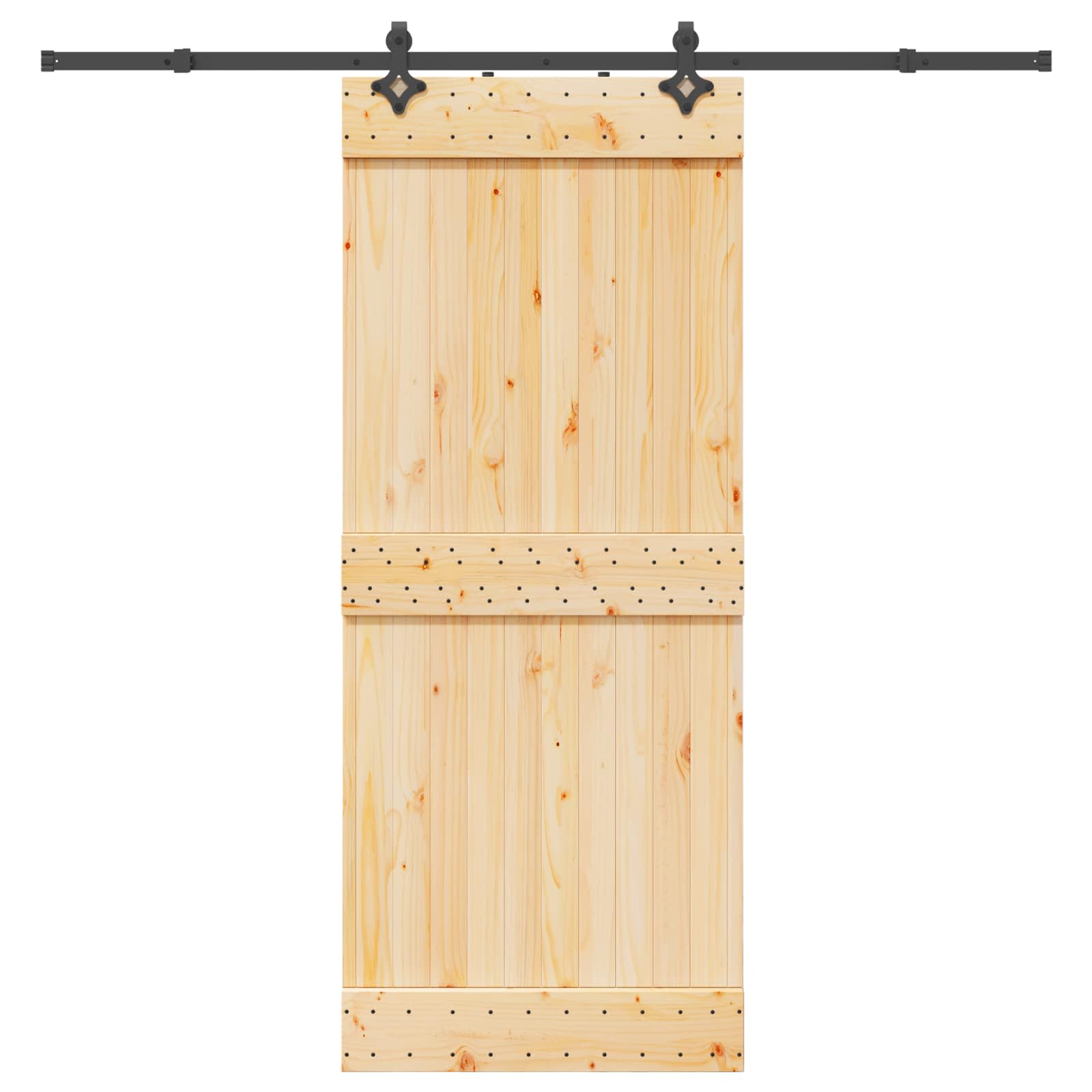 Schiebetür NARVIK Natürlich und Schwarz 70 x 210 cm (152,5 cm)