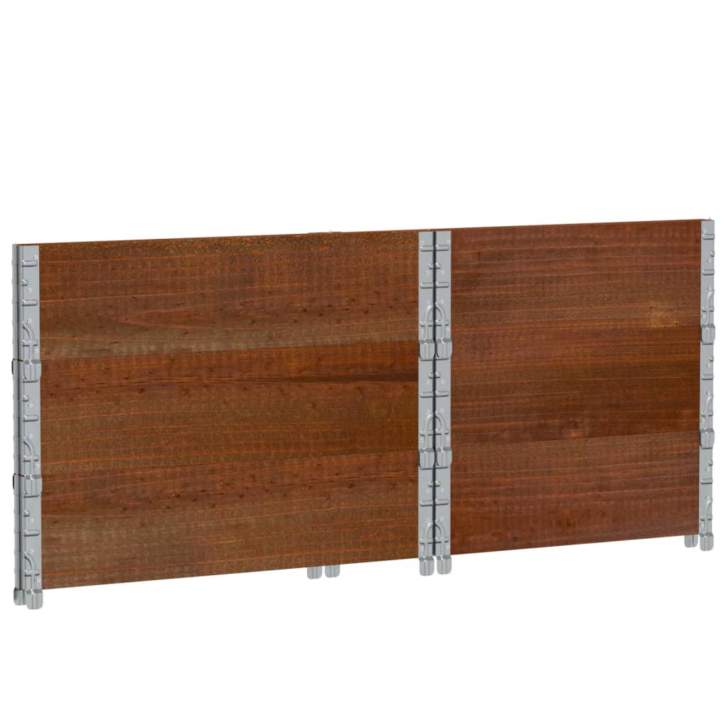 Paletten-Aufsatzrahmen Schwarz 80x60 cm Massivholz Kiefer