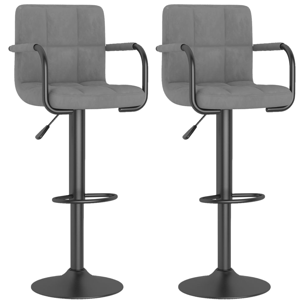 Barhocker 2 Stk. Blau Samt