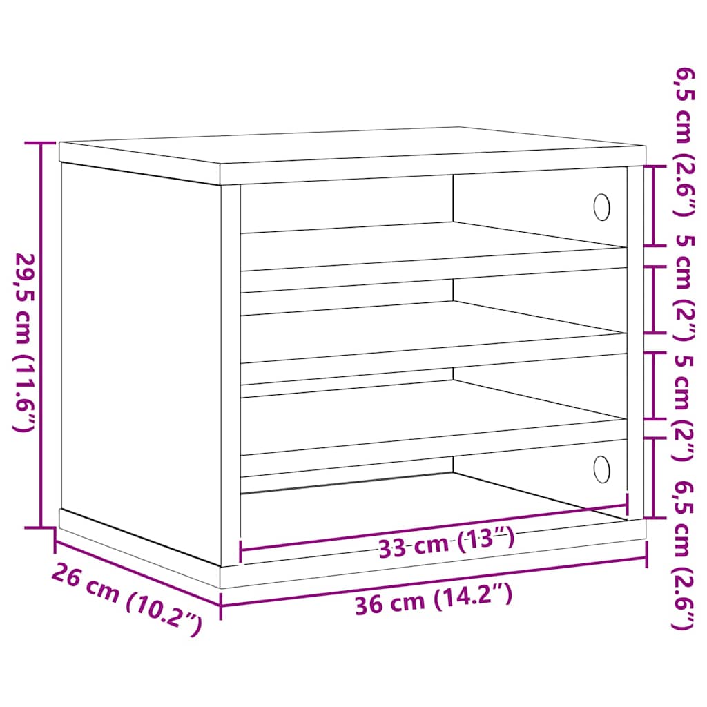 Schreibtisch-Organizer Weiß 36x26x29,5 cm Holzwerkstoff