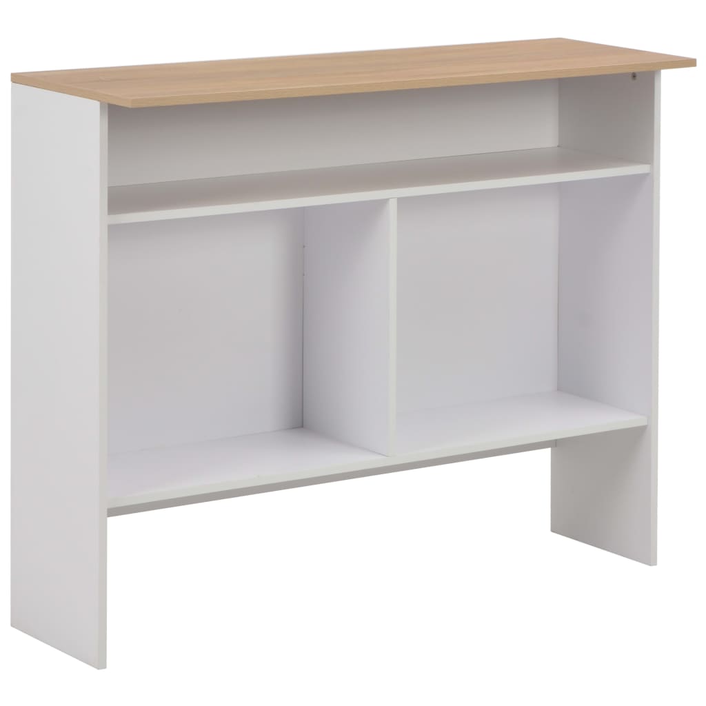 Bartisch mit 2 Tischplatten Weiß 130x40x120 cm