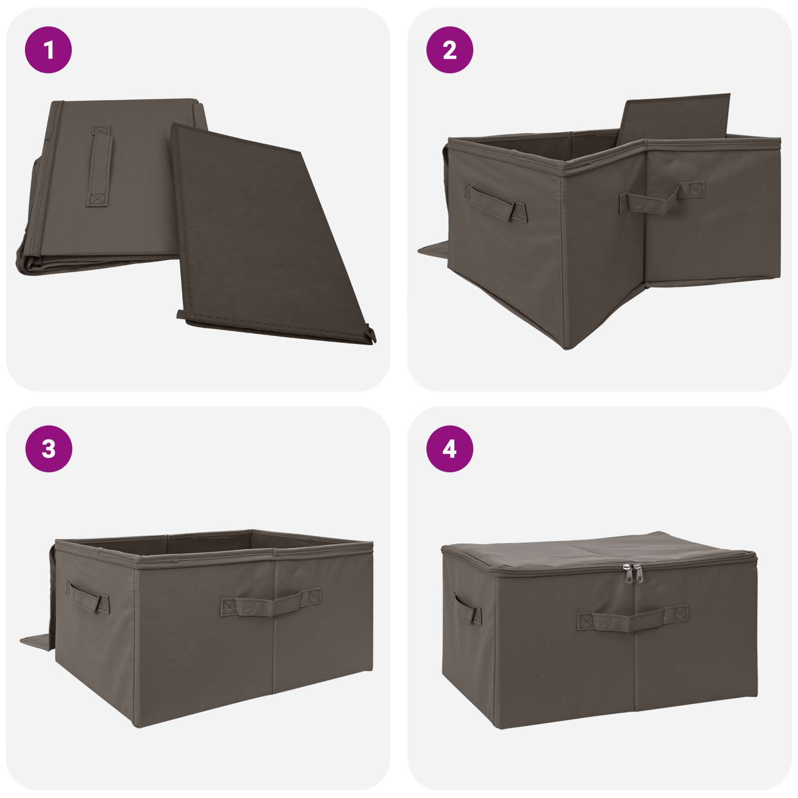 Aufbewahrungsbox Stoff 50x30x25 cm Anthrazit