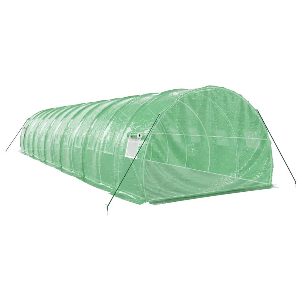 Gewächshaus mit Stahlrahmen Grün 48 m² 16x3x2 m