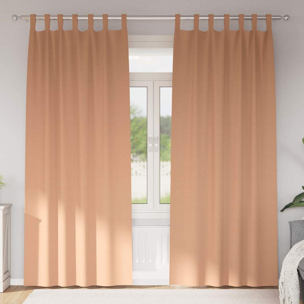 Verdunkelungs-Vorhänge mit Ringen 2 pcs Beige 140 x 140 cm