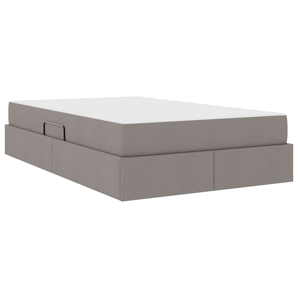 Aufbewahrungsbett mit Matratze Hellgrau 90 x 190 cm Polyester