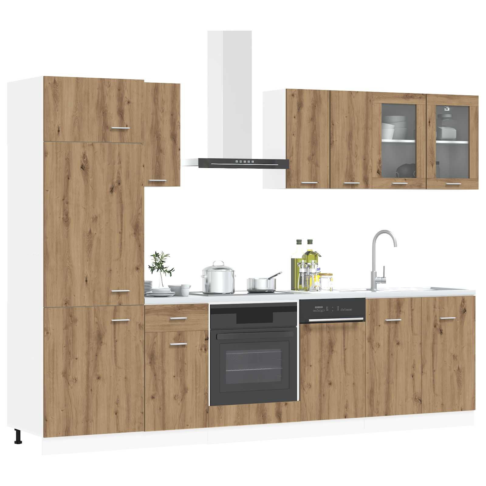 8-tlg. Küchenzeile Lyon Weiß Holzwerkstoff