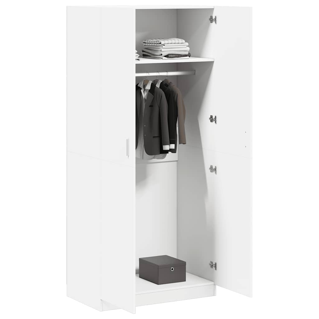 Kleiderschrank Weiß 90x52x200 cm Holzwerkstoff