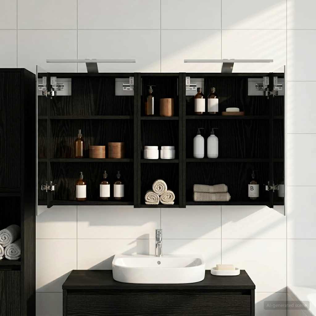 Badezimmerschrank-Set 3 pcs 80 x 10,5 x 50 cm Holzwerkstoff